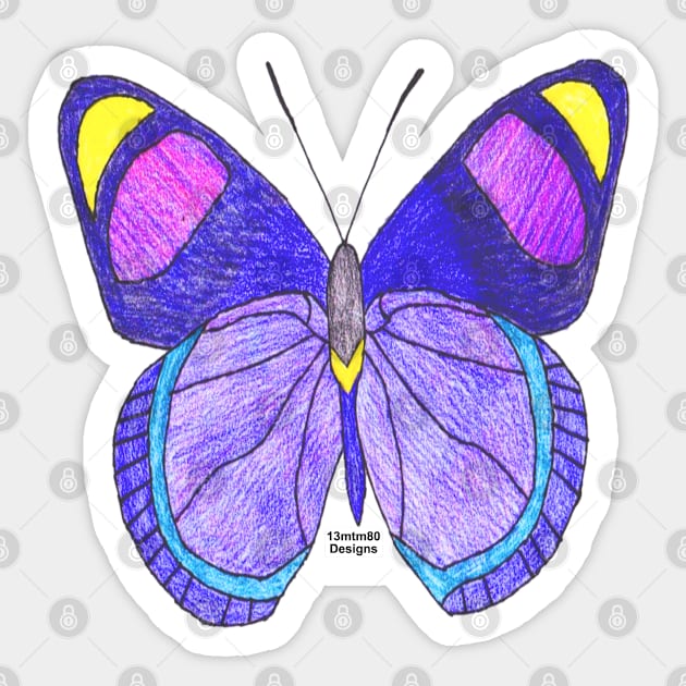 Purple Butterfly Sticker by 13mtm80-Designs